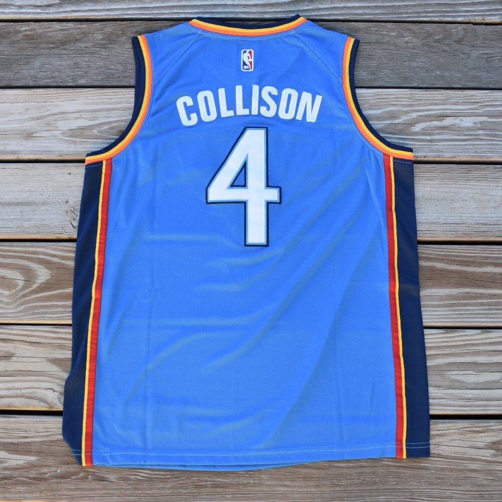 New Nick Collison Blue Oklahoma City Thunder Basketball Jersey Adult Men's Sizes